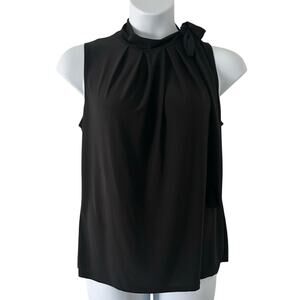 Rae Republic Women's Sleeveless Tie Neck Black Dressy Blouse Top XL Petite